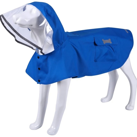 Waterproof Dog Raincoat, Adjustable Reflective Lightweight Pet Rain Clothes Lg - Picture 1 of 9